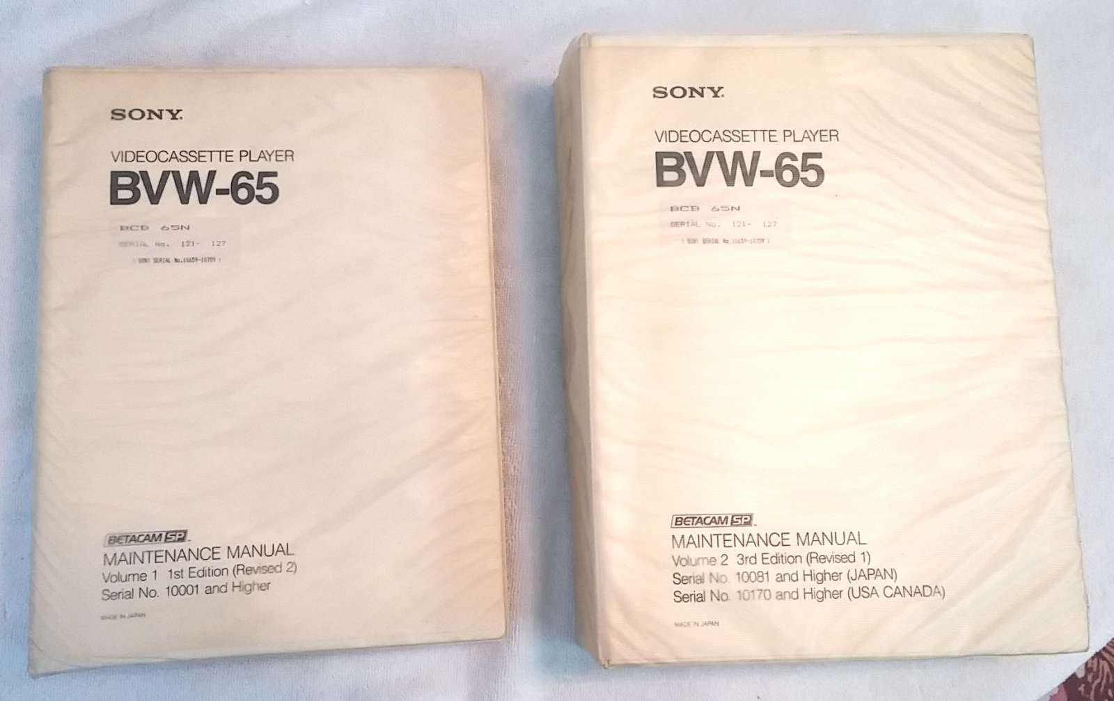 SONY BVW-65 service manual